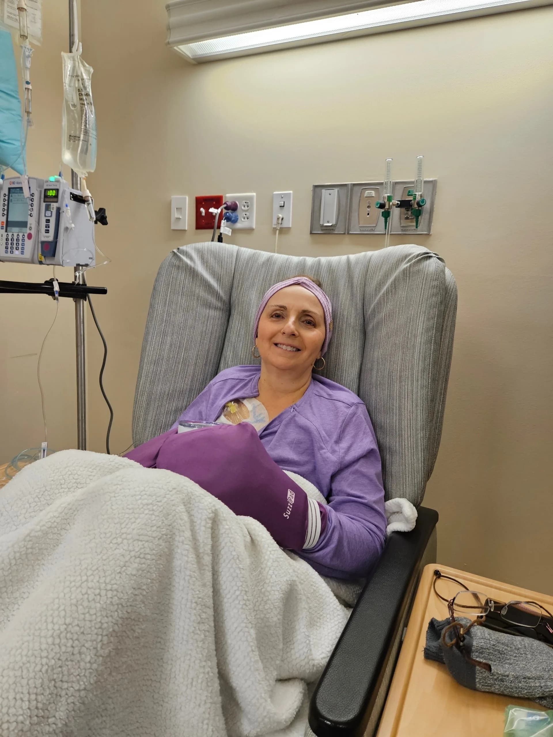 Renee Hess smiling during treatment