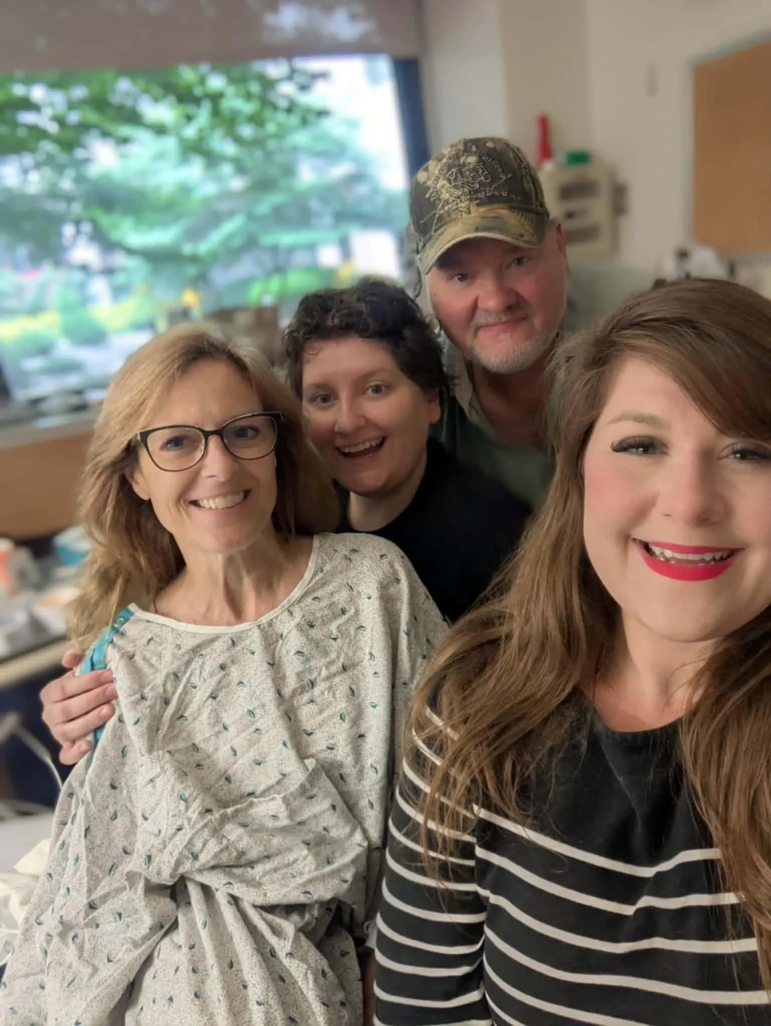 Ron and Lori Shehan with family at the hospital