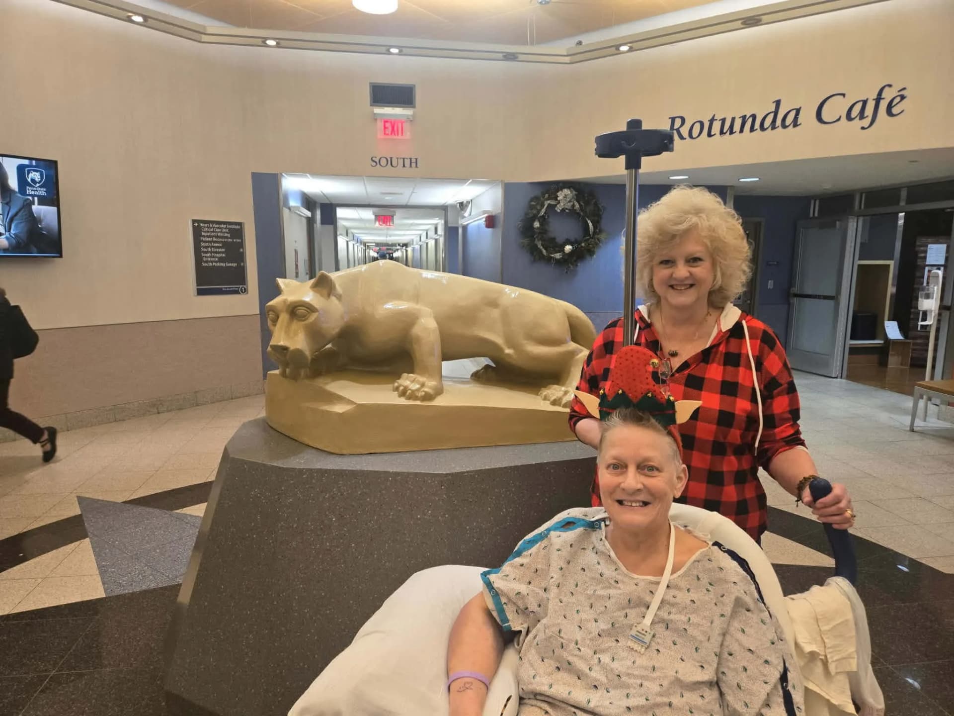 Sherry Honstine Miles with a loved one at the hospital