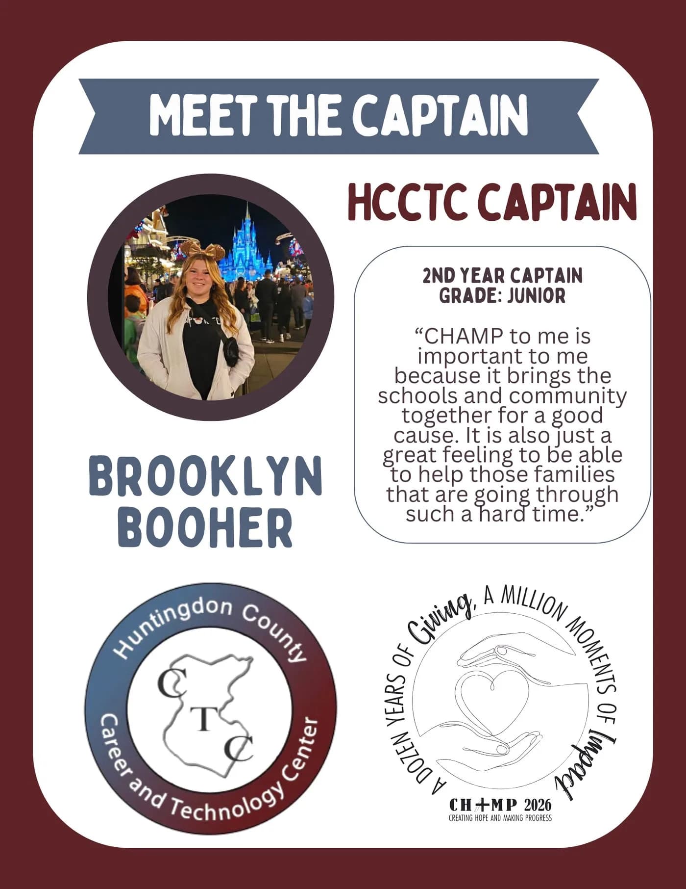 Brooklyn Booher, Hcctc CHAMP captain 2025