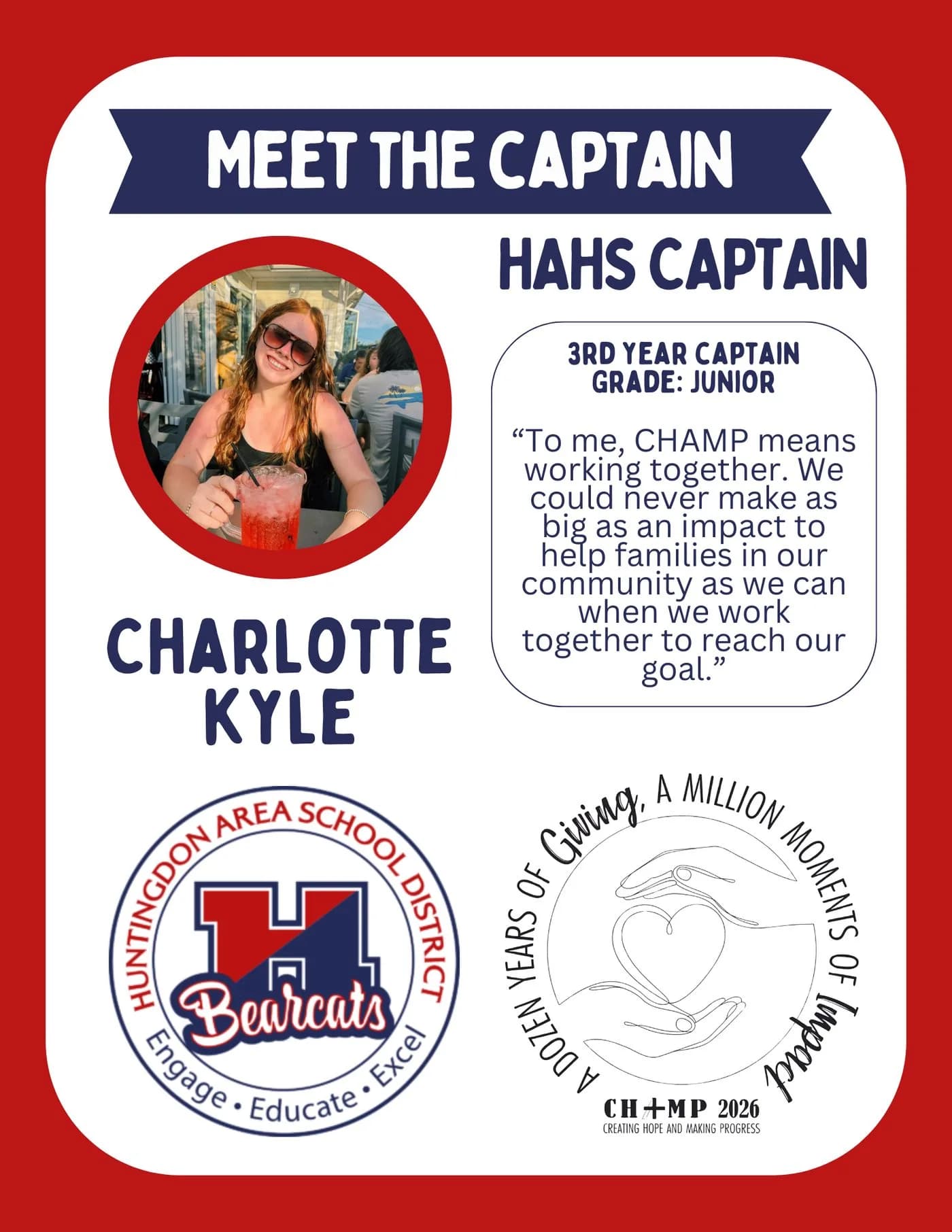 Charlotte Kyle, Huntingdon CHAMP captain 2025