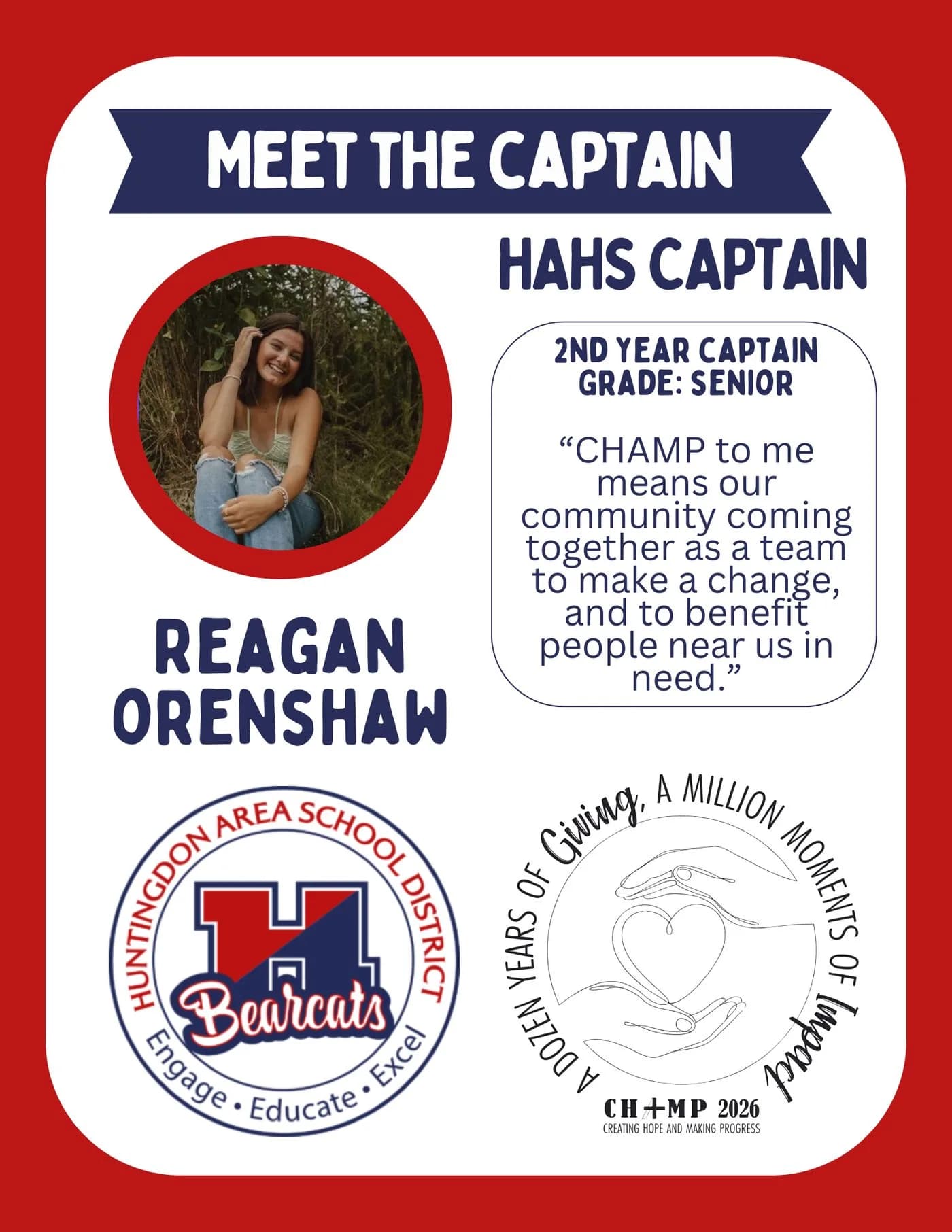 Reagan Orenshaw, Huntingdon CHAMP captain 2025