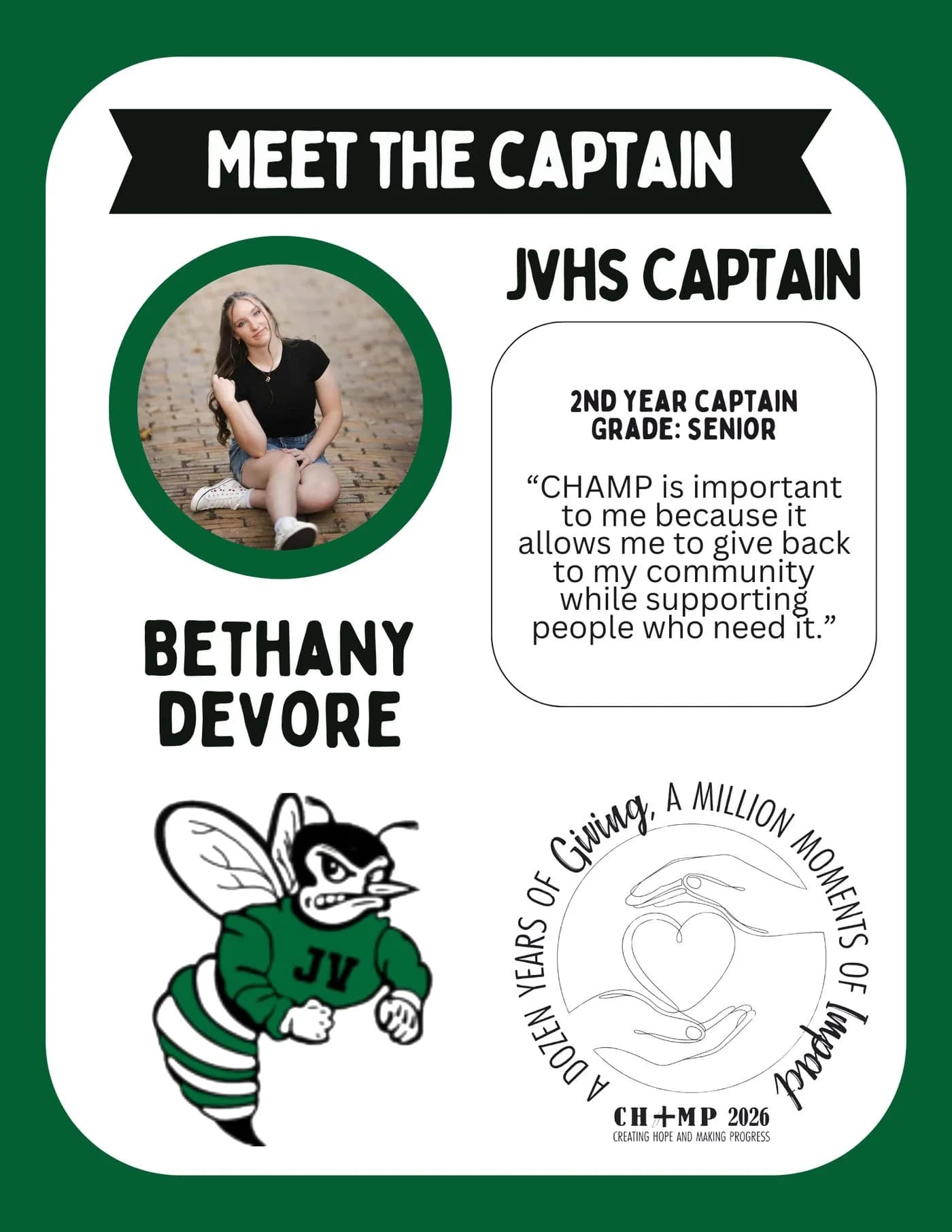 Bethany Devore, Juniata Valley CHAMP captain 2025