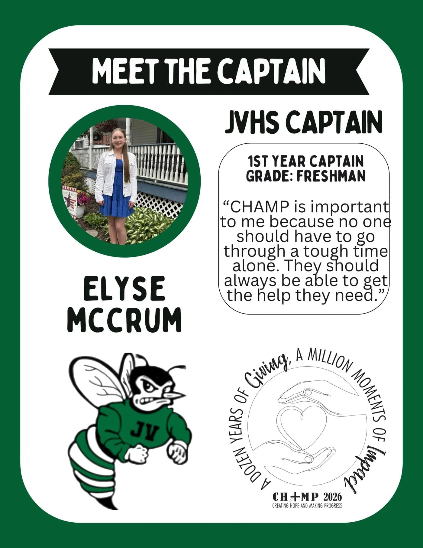 Elyse McCrum, Juniata Valley CHAMP captain 2025