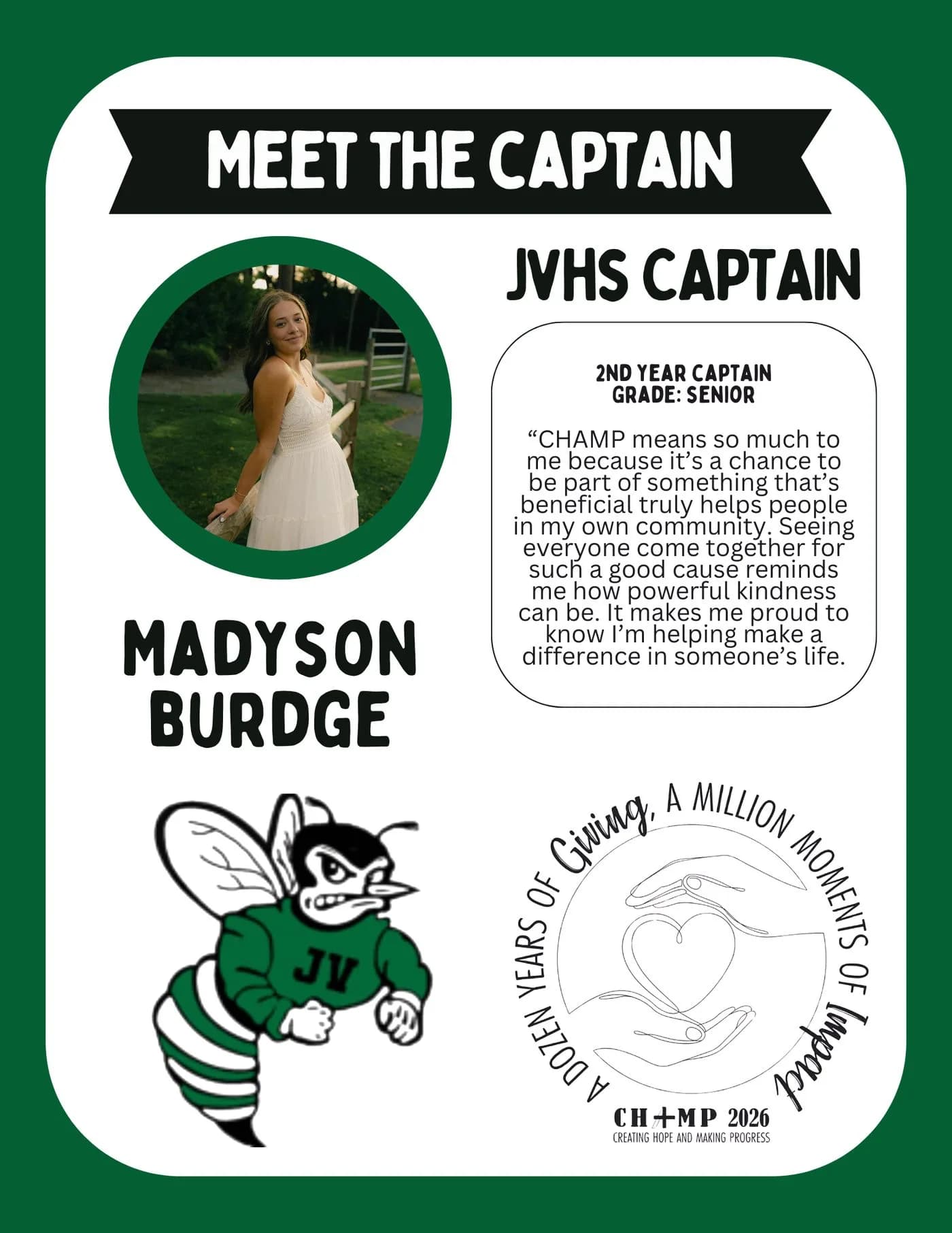 Madyson Burdge, Juniata Valley CHAMP captain 2025