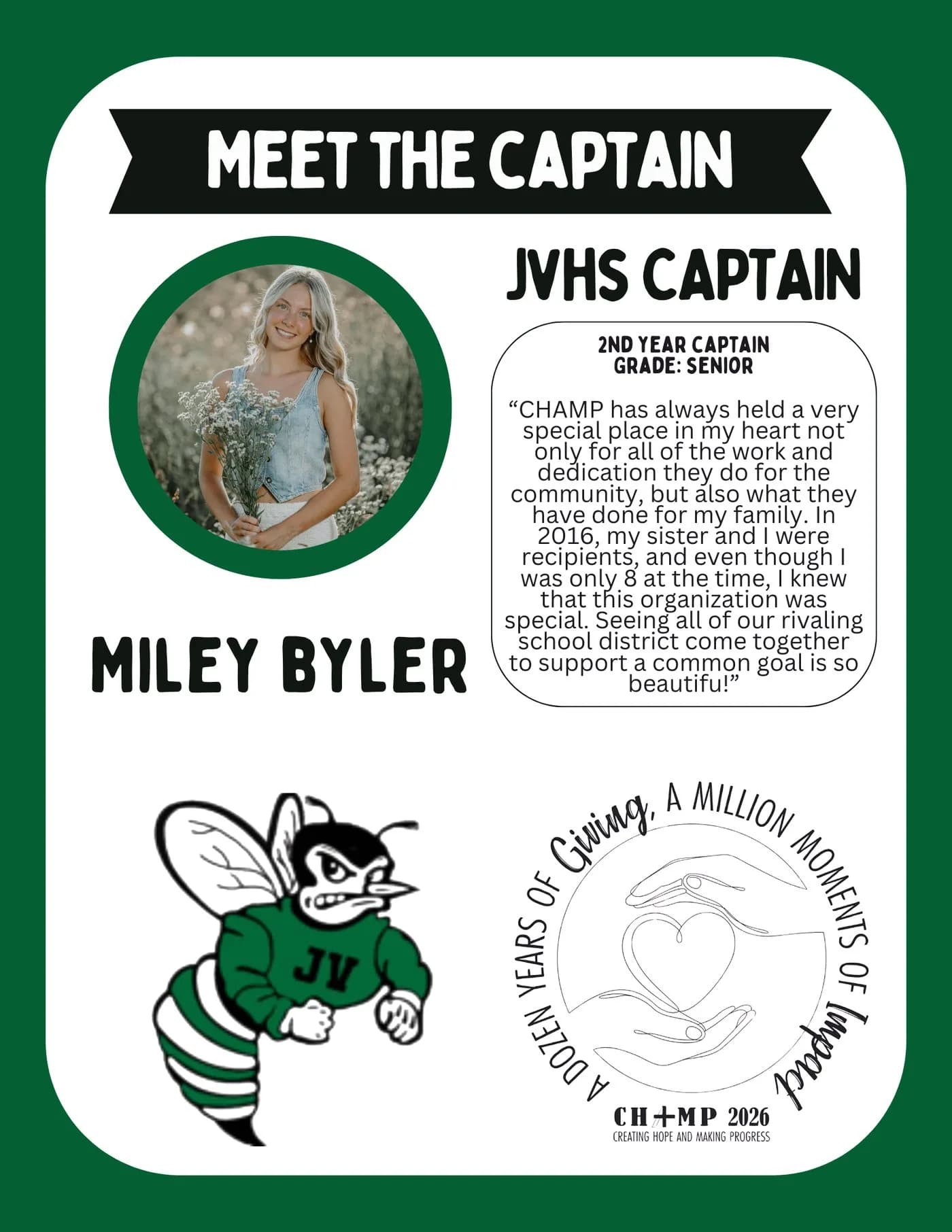 Miley Byler, Juniata Valley CHAMP captain 2025