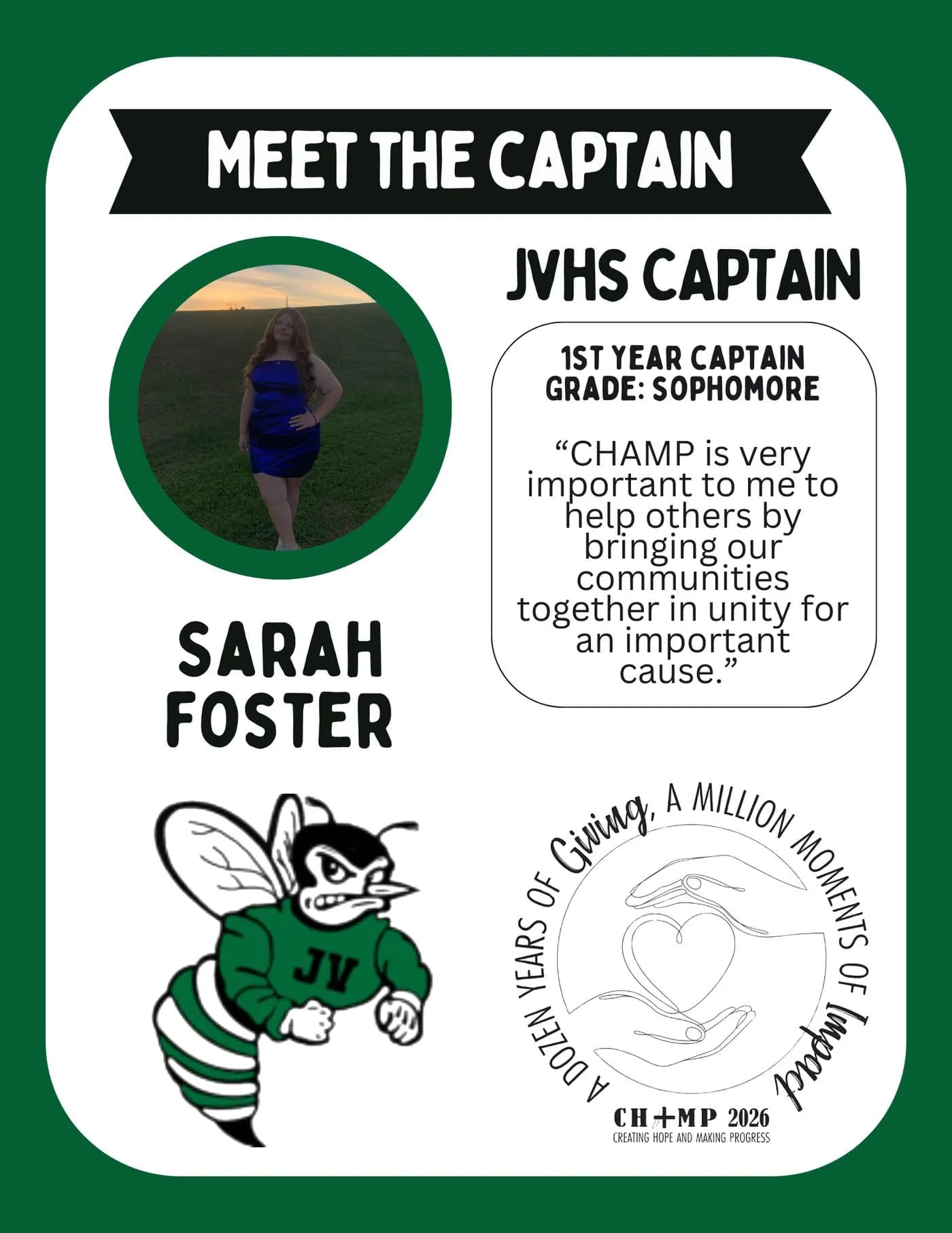 Sarah Foster, Juniata Valley CHAMP captain 2025