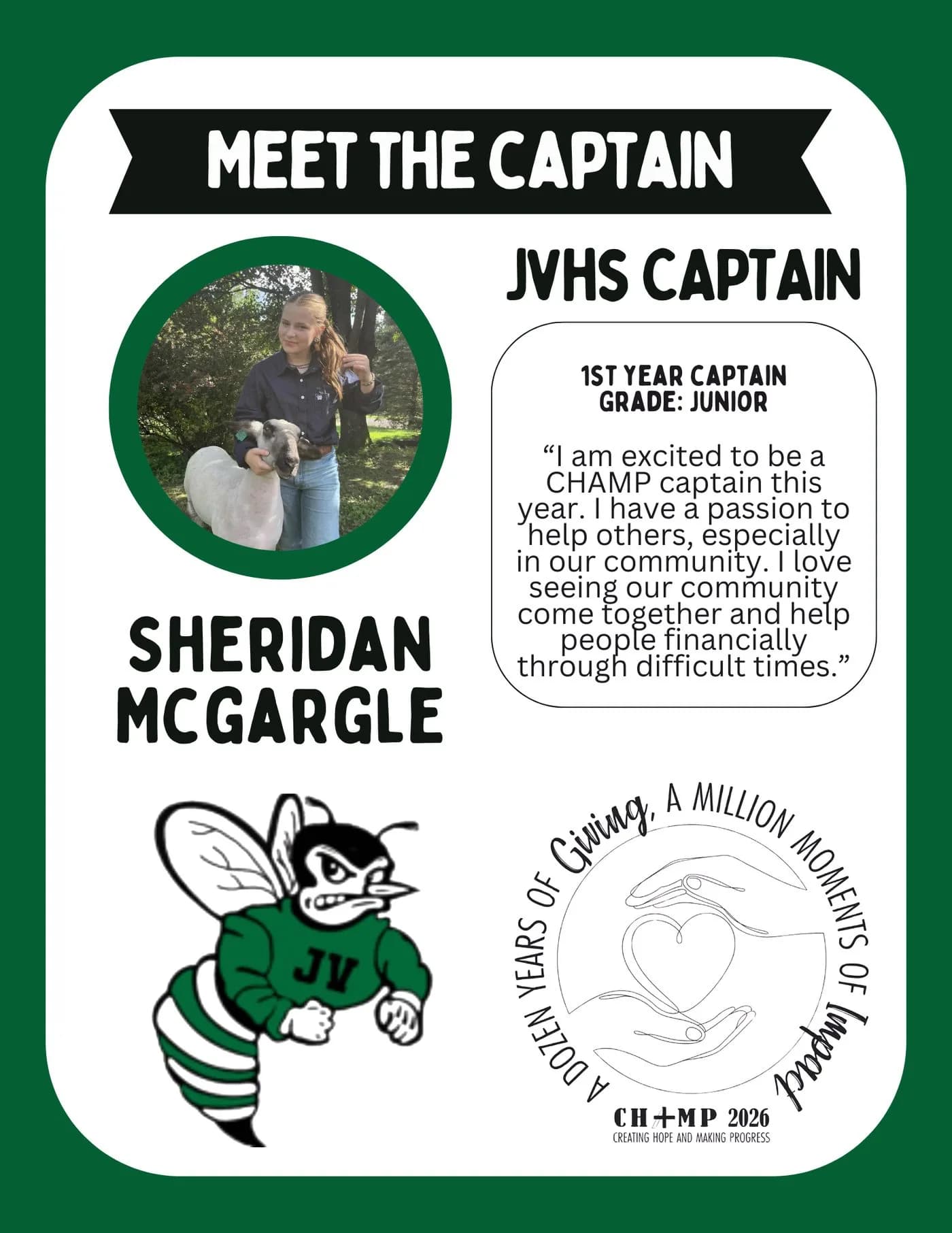 Sheridan McGargle, Juniata Valley CHAMP captain 2025