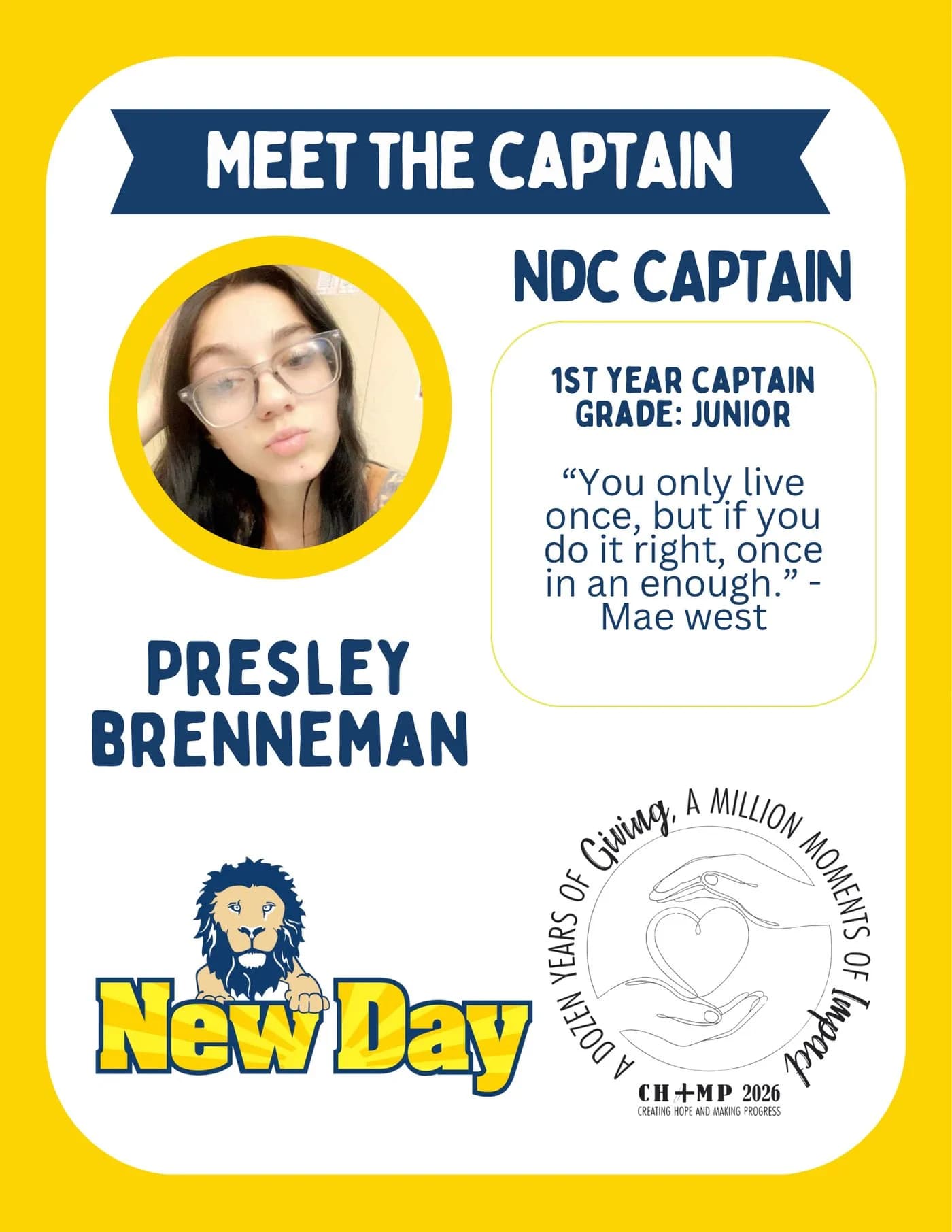 Presley Brenneman, New Day Charter CHAMP captain 2025