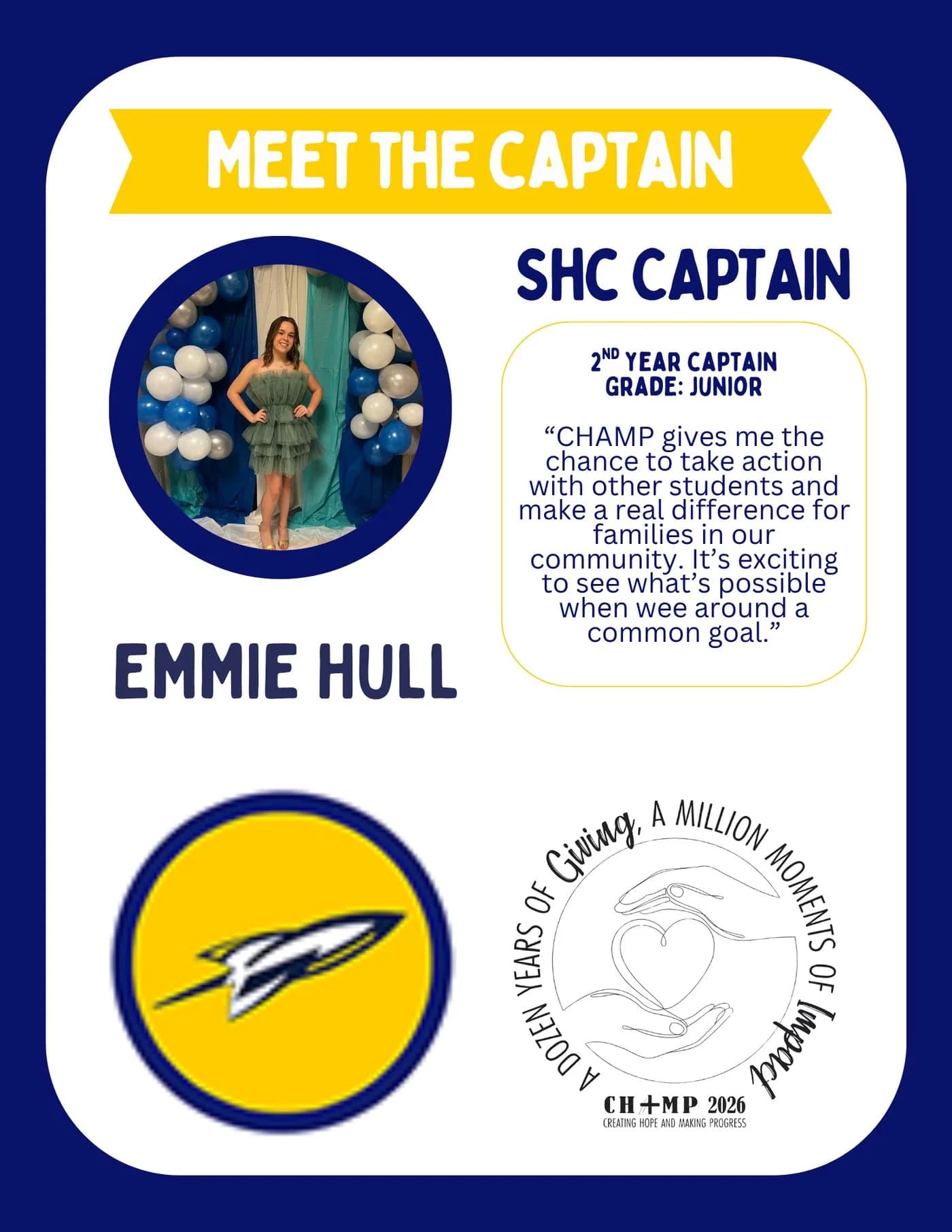 Emmie Hull, Southern Huntingdon CHAMP captain 2025