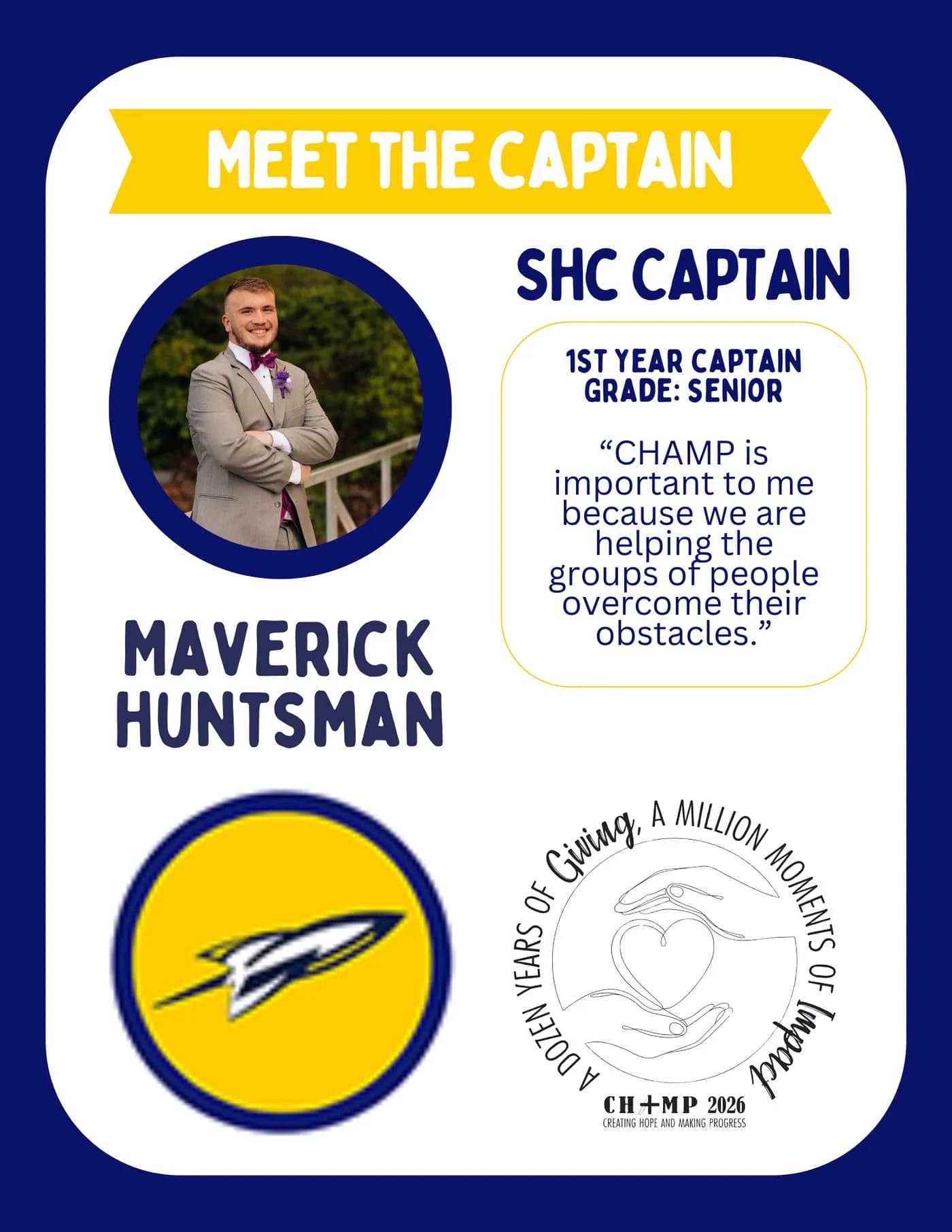 Maverick Huntsman, Southern Huntingdon CHAMP captain 2025