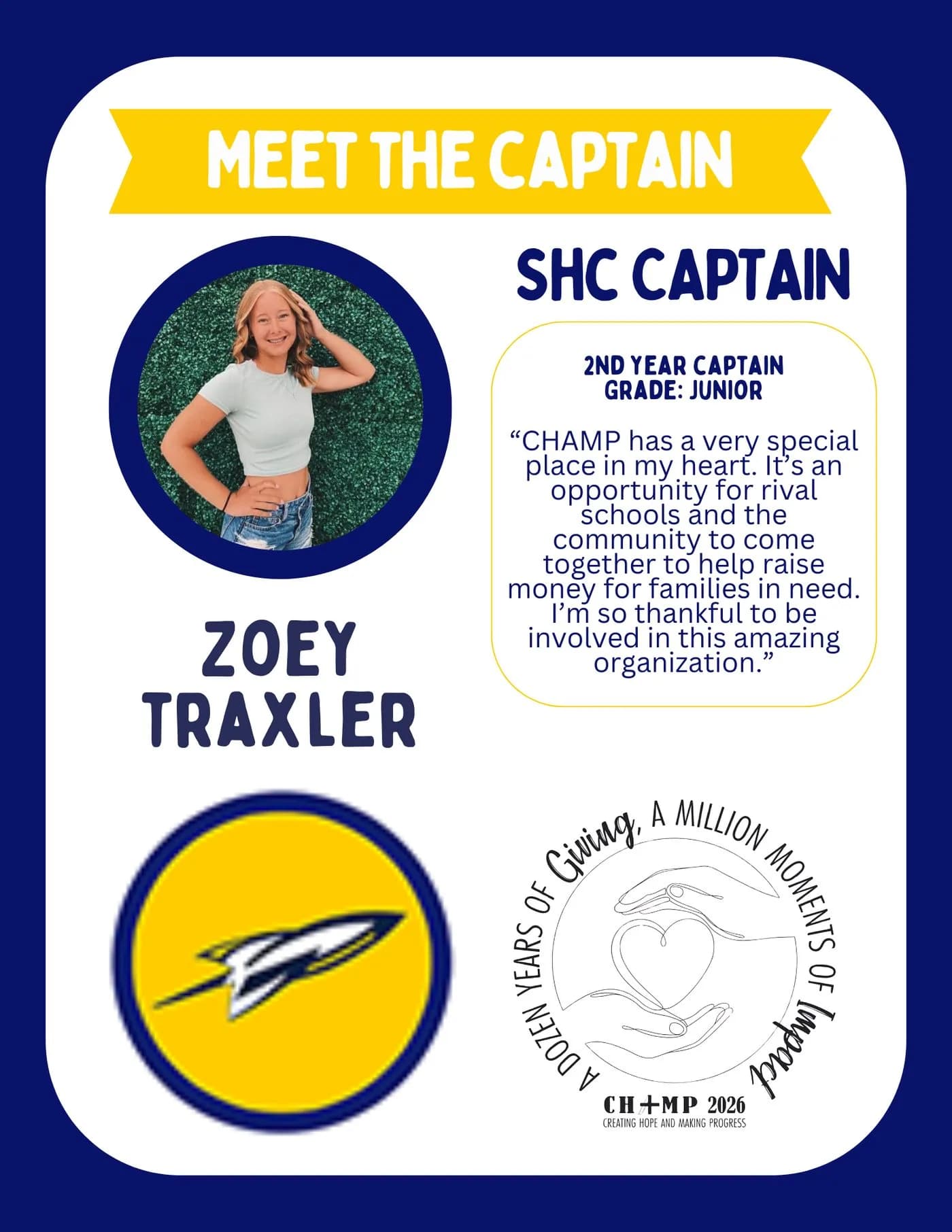 Zoey Traxler, Southern Huntingdon CHAMP captain 2025